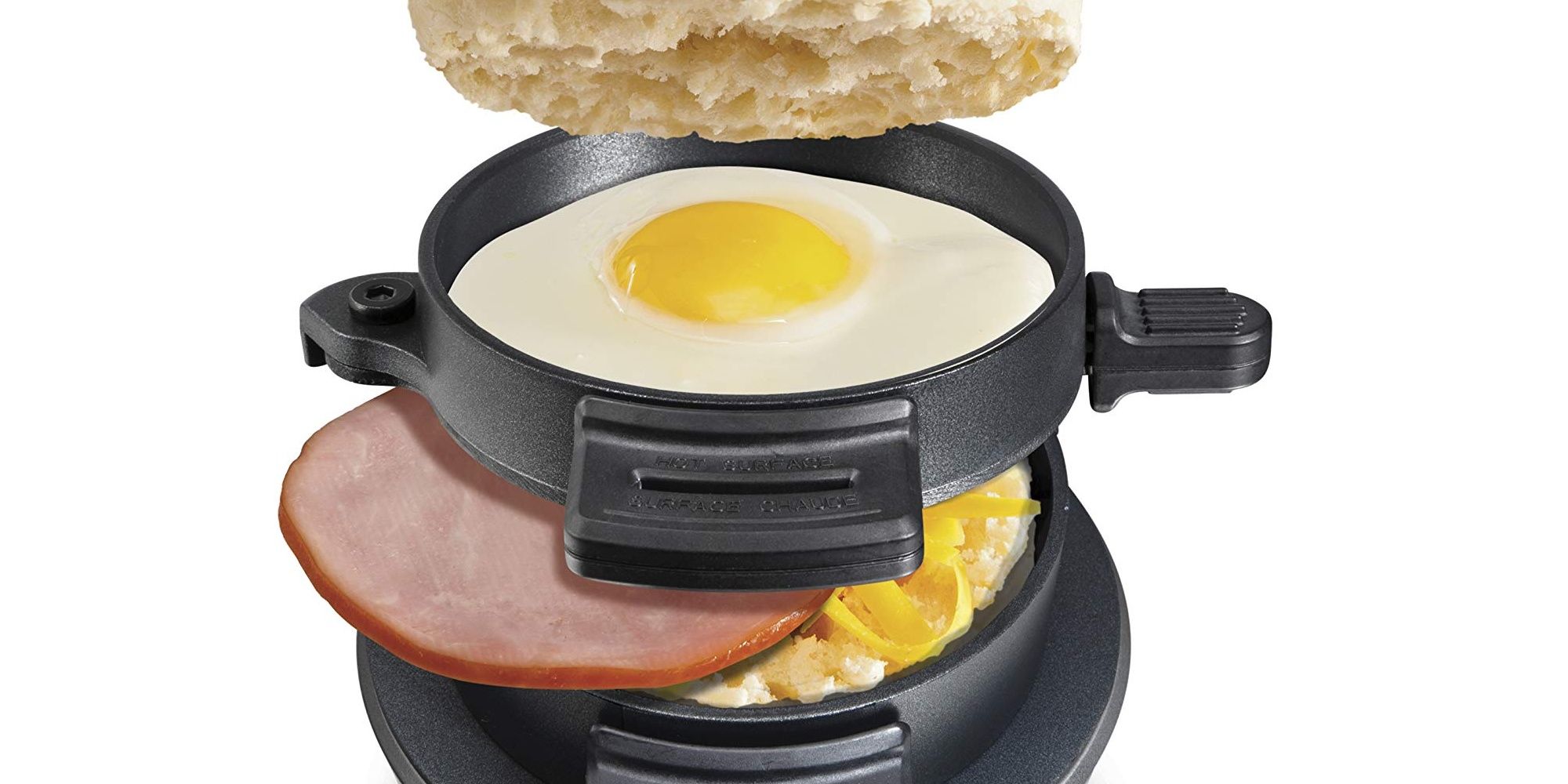 Breakfast sandwich maker with ingredients 