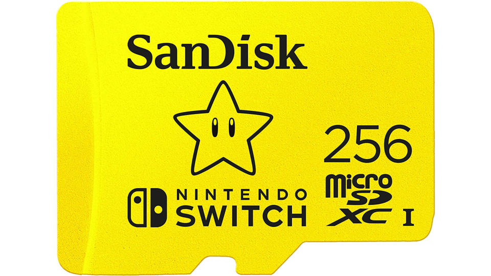 SanDisk SDSQXAO-256G-GNCZN Nintendo Switch MicroSDXC Card, Yellow, 256 GB. (Image: Amazon SG)