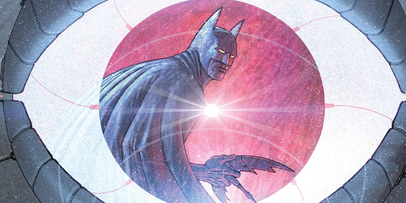 DC Comics' Batman was reflected in Brother Eye's pupil.