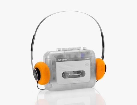 Cassette player with headphones