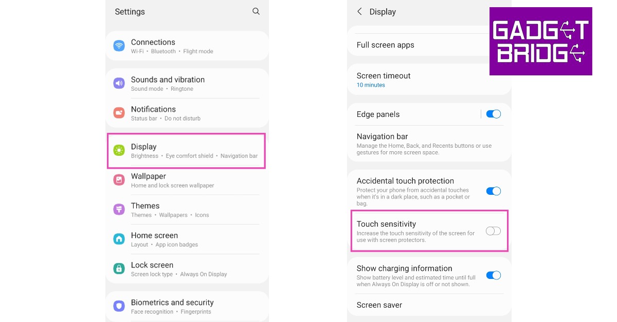 Touch sensitivity fix